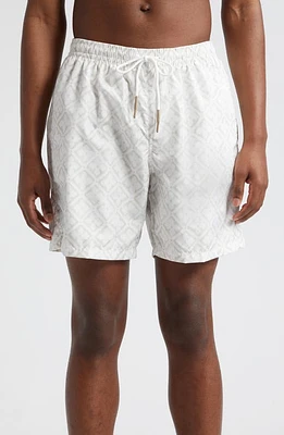 Eleventy Tile Print Drawstring Swim Trunks Sand at Nordstrom,