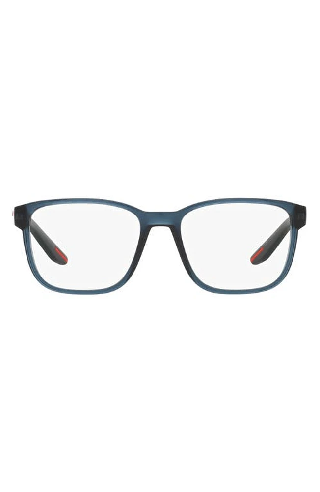 Prada Linea Rossa 55mm Pillow Optical Glasses in Light Blue at Nordstrom