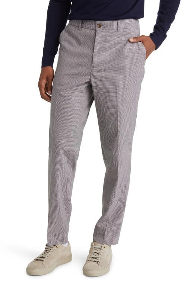 Scotch & Soda Irving Slim Tapered Leg Flat Front Micropattern Stretch Chinos Ecru Night Houndstooth at Nordstrom, X 32