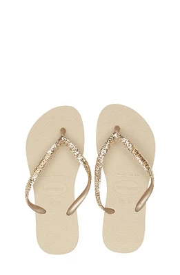 Havaianas Kids' Slim Glitter II Flip Flop in Sand Grey at Nordstrom, Size 9 M