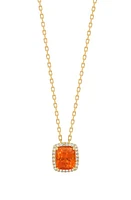 Bony Levy Garnet & Diamond Cushion Pendant Necklace in 18K Yellow Gold at Nordstrom