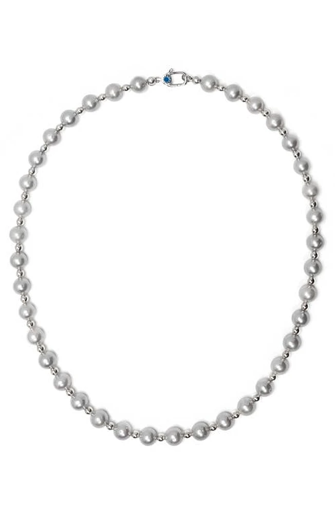 POLITE WORLDWIDE PPF Freshwater Pearl Necklace in Silver at Nordstrom, Size 18.5