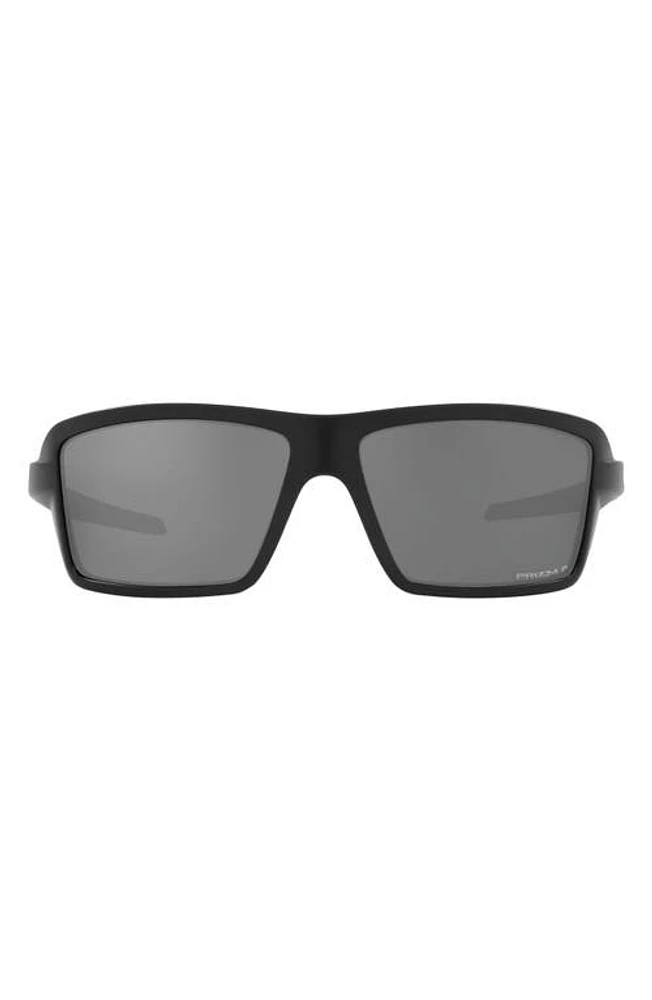 Oakley 63mm Polarized Oversize Rectangular Sunglasses in Matte Black at Nordstrom