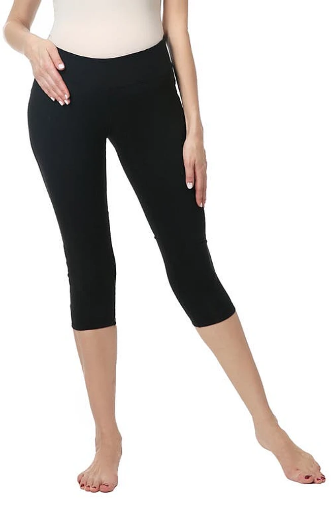 Kimi and Kai Eva Under the Belly Maternity Crop Leggings Black at Nordstrom,