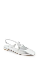 Stuart Weitzman Benni Slingback Flat Silver at Nordstrom,