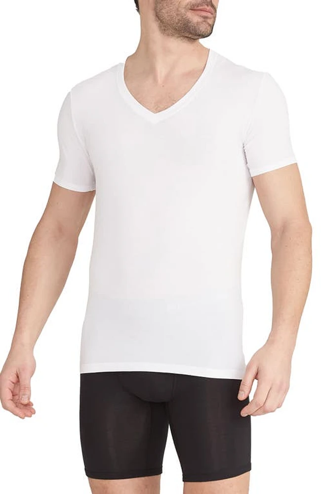 Tommy John 2-Pack Second Skin Slim Fit Deep V-Neck Undershirts White Double at Nordstrom,