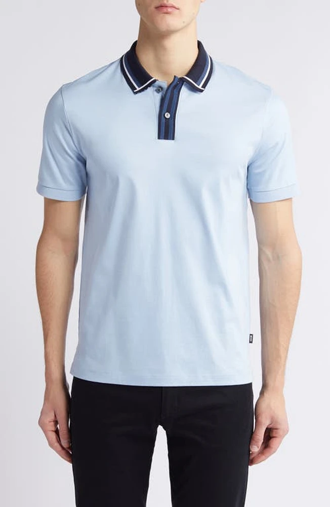 BOSS Phillipson Cotton Polo Light Blue at Nordstrom,