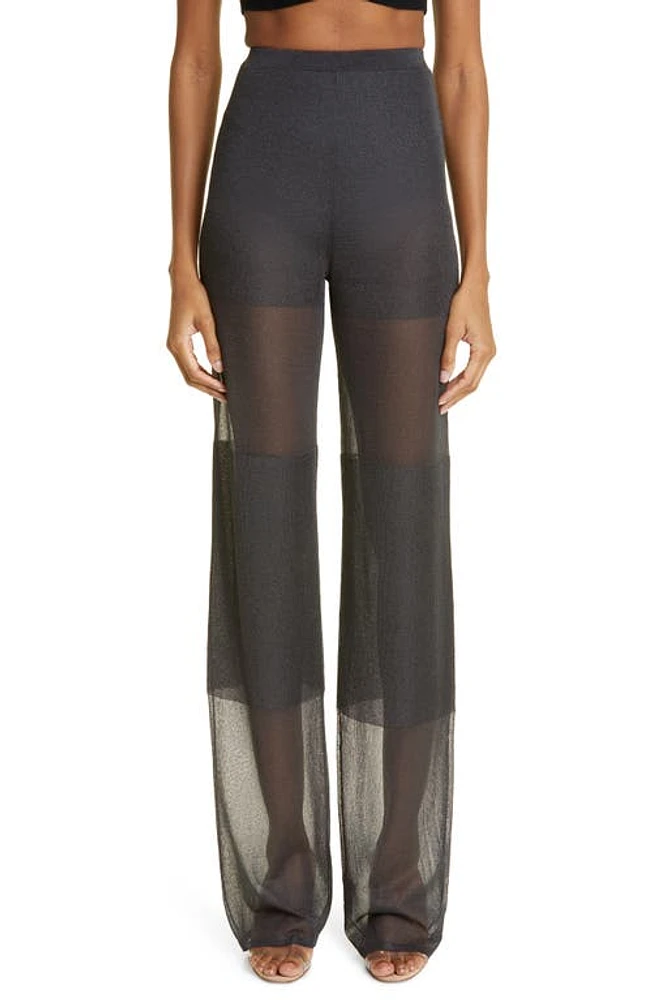 LAPOINTE Paneled Sheer Mesh Pants in Black at Nordstrom, Size Medium