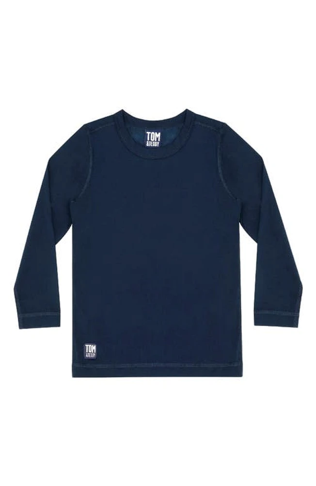 Tom & Teddy Kids' Long Sleeve Rashguard in Deep Blue at Nordstrom, Size 1-2Y