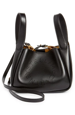 Stella McCartney Logo Faux Leather Top Handle Bag in Black at Nordstrom