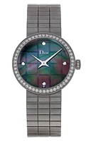 Watchfinder & Co. Christian Dior Preowned La D De Dior Diamond Bracelet Watch, 25mm in Charcoal Grey at Nordstrom