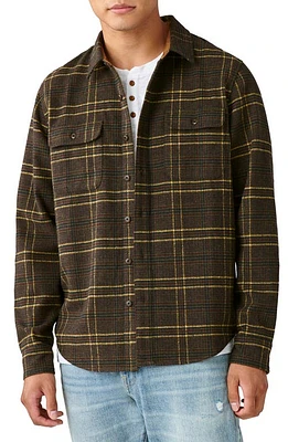 Lucky Brand Plaid Workwear Overshirt Brown at Nordstrom,