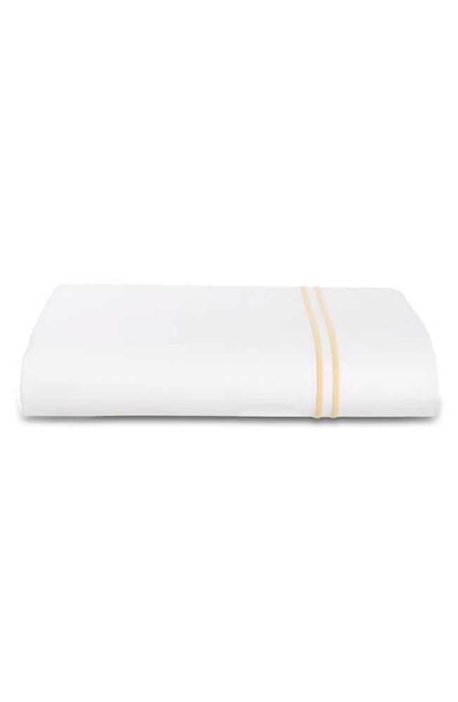 SFERRA Grande Hotel Cotton Flat Sheet in White/Banana at Nordstrom