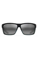 Maui Jim Alenuihaha 64mm Polarized Sport Sunglasses in Grey Black Stripe Neutral at Nordstrom