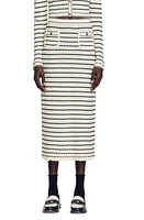 sandro Moline Stripe Midi Sweater Skirt White /Black at Nordstrom,