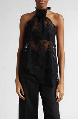 Dolce & Gabbana Floral Lace Halter Top N0000 Nero at Nordstrom, Us