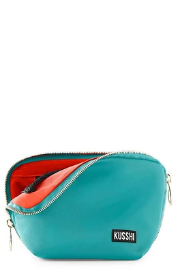 KUSSHI Everyday Cosmetics Bag in Seafoam/Orange Nylon at Nordstrom