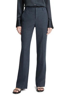 Vince Pinstripe Flannel Pants Dark Obsidian/Silver at Nordstrom,