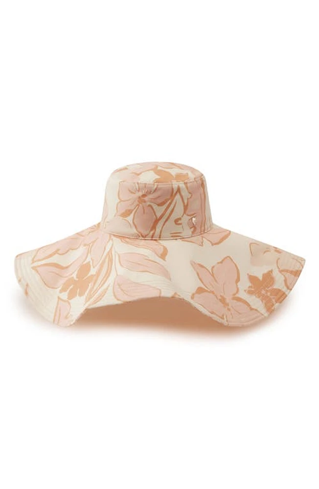 Helen Kaminski Dulcie Floral Wide Brim Hat in Parchment Blend at Nordstrom