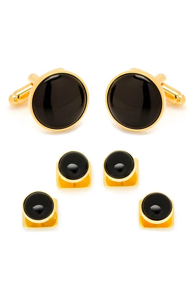 Cufflinks, Inc. Onyx Cuff Link & Stud Set in Gold/Black at Nordstrom