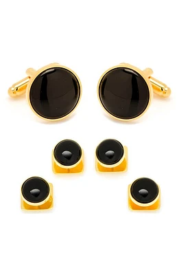 Cufflinks, Inc. Onyx Cuff Link & Stud Set in Gold/Black at Nordstrom