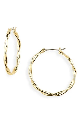 Madewell Twisted Hoop Earrings in Pale Gold at Nordstrom