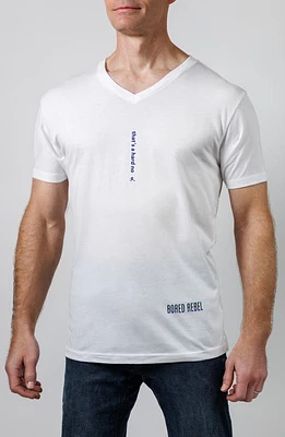 BORED REBEL That's a Hard No V-Neck Graphic Undershirt White at Nordstrom,