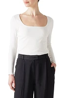 LK Bennett Square Neck Jersey Top Ivory at Nordstrom,