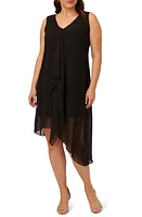 Adrianna Papell Chiffon Dress Black at Nordstrom,