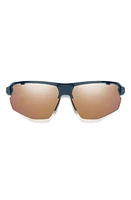 Smith Resolve Photochromic 70mm ChromaPop Oversize Shield Sunglasses in French Navy /Rose Gold Mirror at Nordstrom