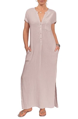 Everyday Ritual Stacey Split Neck Cotton Caftan at Nordstrom,