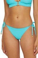 Trina Turk Coco Side Tie Bikini Bottoms in Blue Pearl at Nordstrom, Size 8