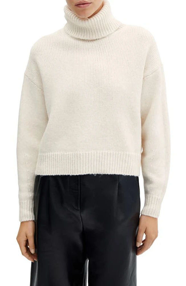 MANGO Oversize Turtleneck Sweater Ecru at Nordstrom,