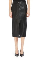 Max Mara Leisure Ethel Croc Embossed Faux Leather Pencil Skirt Black at Nordstrom,