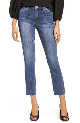 Wit & Wisdom 'Ab'Solution High Waist Raw Hem Skinny Crop Jeans Blue at Nordstrom,