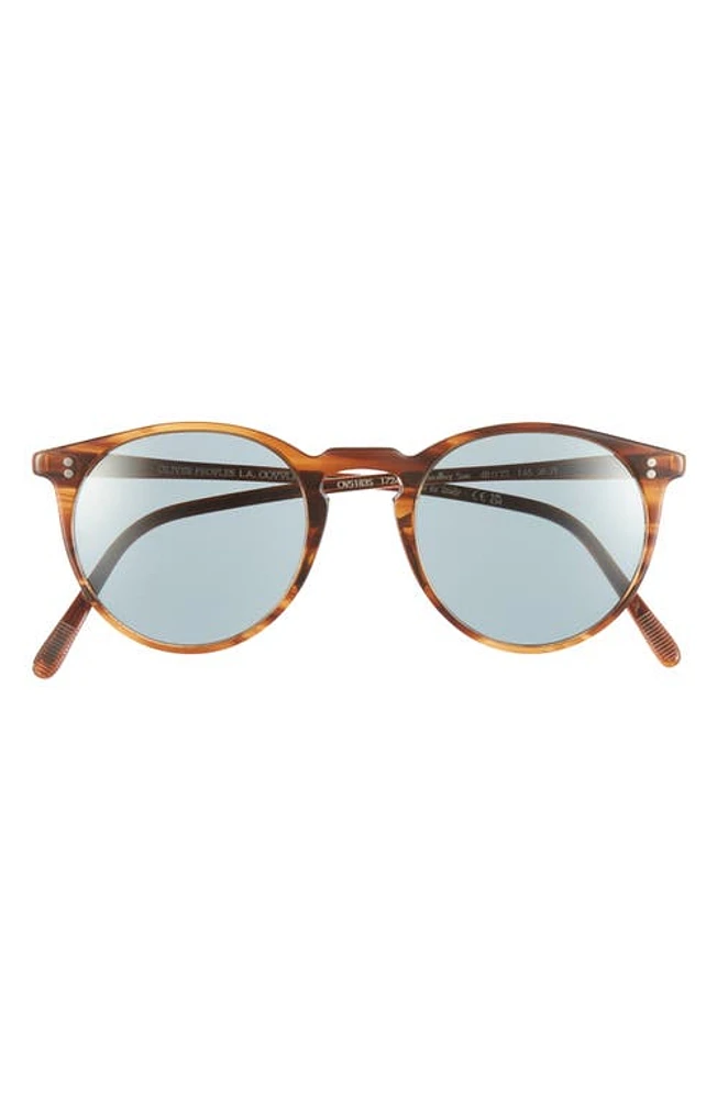 Oliver Peoples O'Malley 48mm Phantos Sunglasses in Brown Wood at Nordstrom