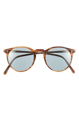 Oliver Peoples O'Malley 48mm Phantos Sunglasses in Brown Wood at Nordstrom