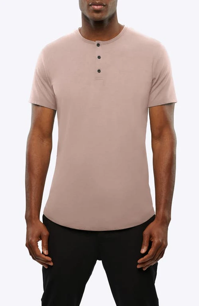 Cuts AO Curved Hem Short Sleeve Henley at Nordstrom,