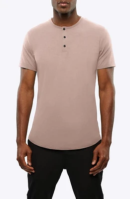 Cuts AO Curved Hem Short Sleeve Henley at Nordstrom,