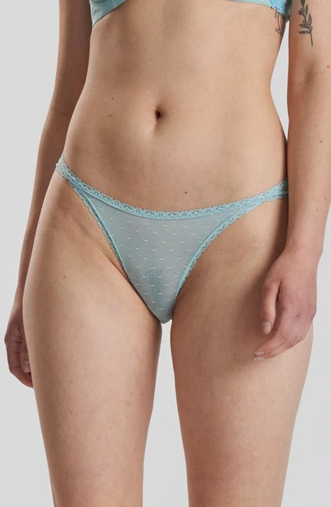 Peachaus Ume Recycled-Lace Mid-Rise Underwear Fjordland Green at Nordstrom,