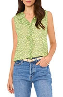 Vince Camuto Abstract Floral Print Sleeveless Top Golden Yellow at Nordstrom,