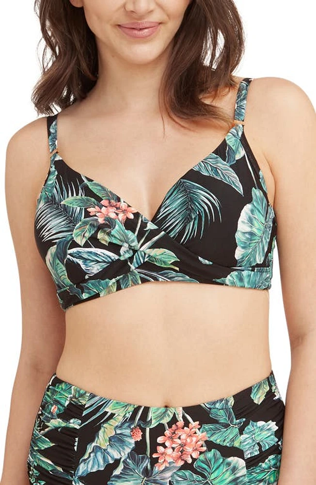 Sea Level Twist Front DD- & E-Cup Underwire Bikini Top in Black at Nordstrom, Size 8 Us