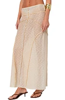 EDIKTED Inside Out Sheer Maxi Skirt Beige at Nordstrom,