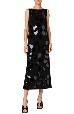 Akris punto Kaleidoscope Paillette Sleeveless Crepe Dress Black at Nordstrom,