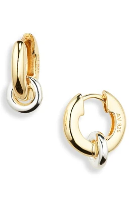 Argento Vivo Sterling Silver Two-Tone Interlock Hoop Earrings in Two Tone at Nordstrom