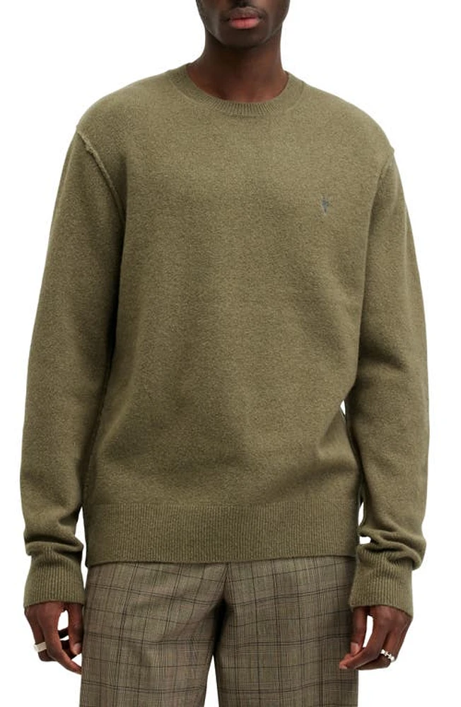 AllSaints Statten Crewneck Sweater Avo Green at Nordstrom,