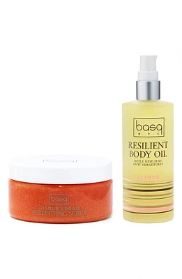 basq NYC Citrus Sugar Perfecting Scrub & Resilient Body Oil Duo in Orange at Nordstrom