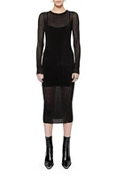 Rebecca Minkoff Abbey Long Sleeve Midi Sweater Dress Metallic at Nordstrom,