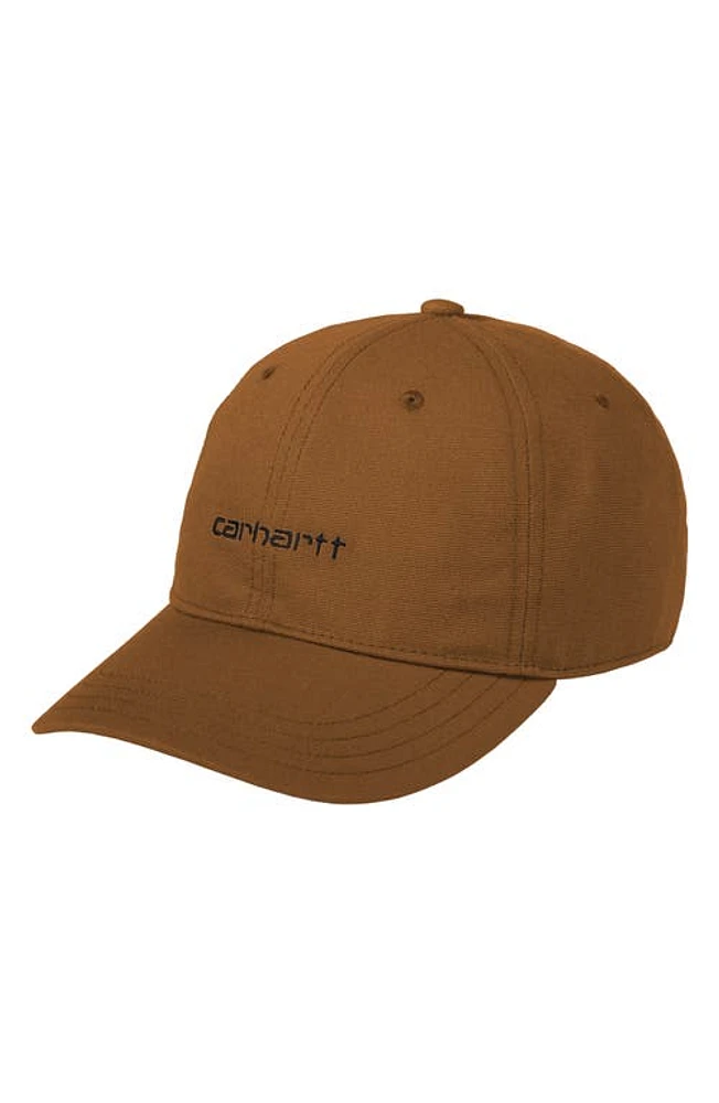 Carhartt Work In Progress Logo Script Baseball Cap in Deep Brown /Black at Nordstrom