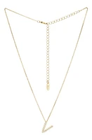 Ettika Crystal Initial Pendant Necklace in Gold- V at Nordstrom